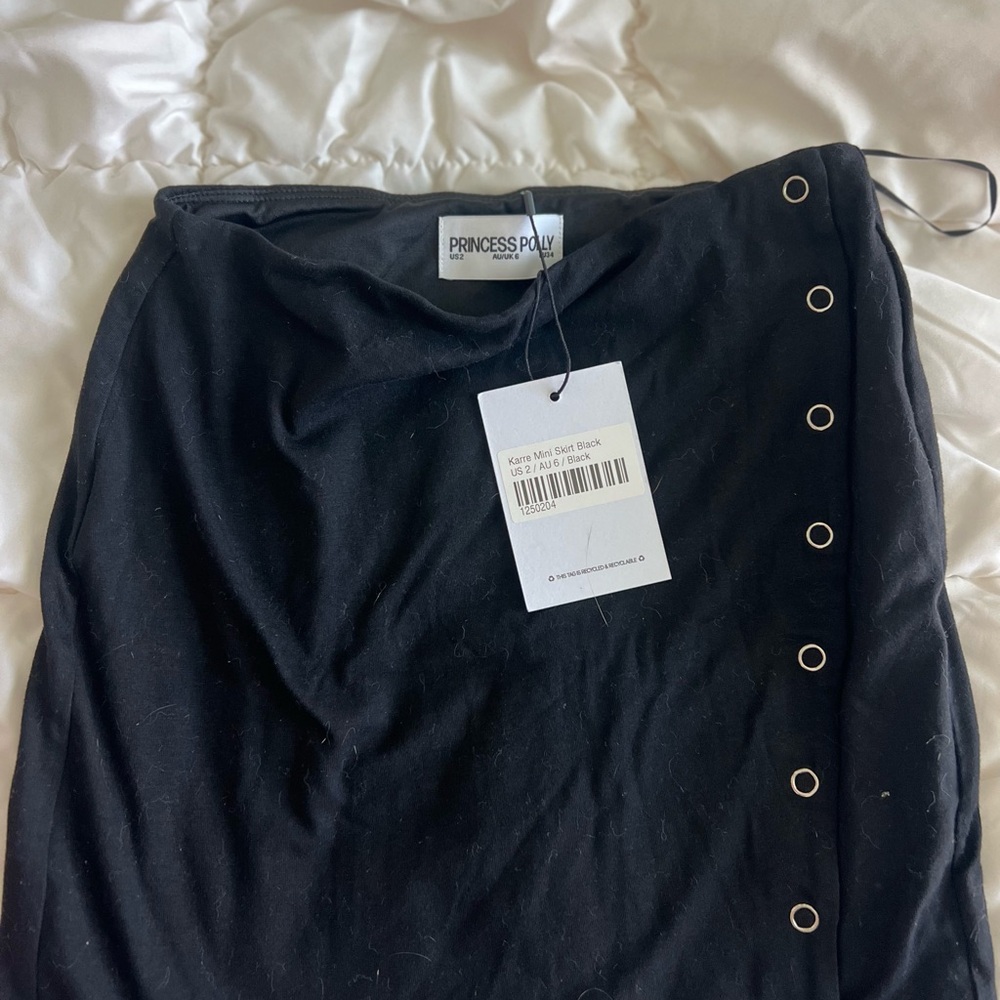 Princess Polly Black Eyelet Pencil Skirt